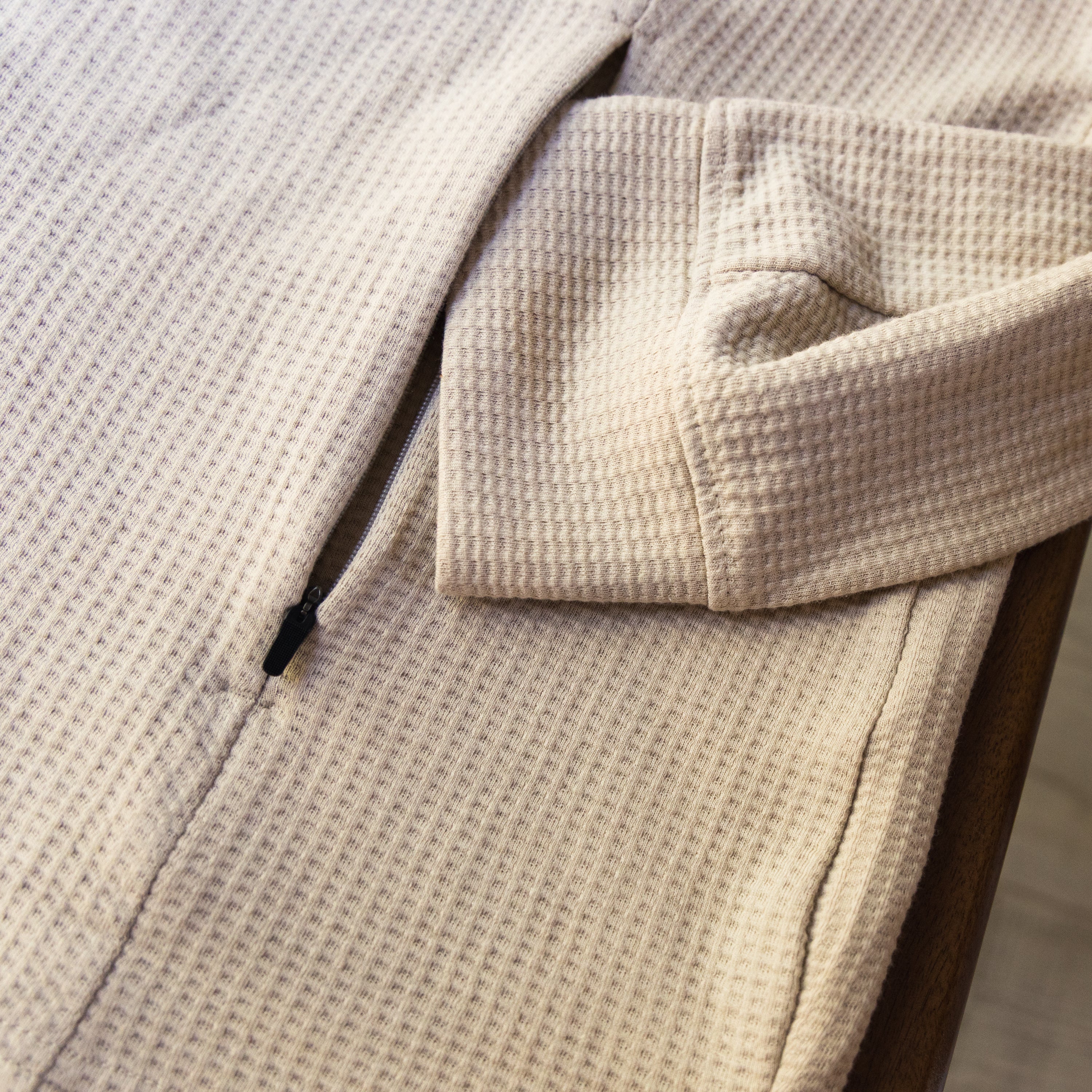 Premium Waffle-Knit Quarter-Zip Pullover