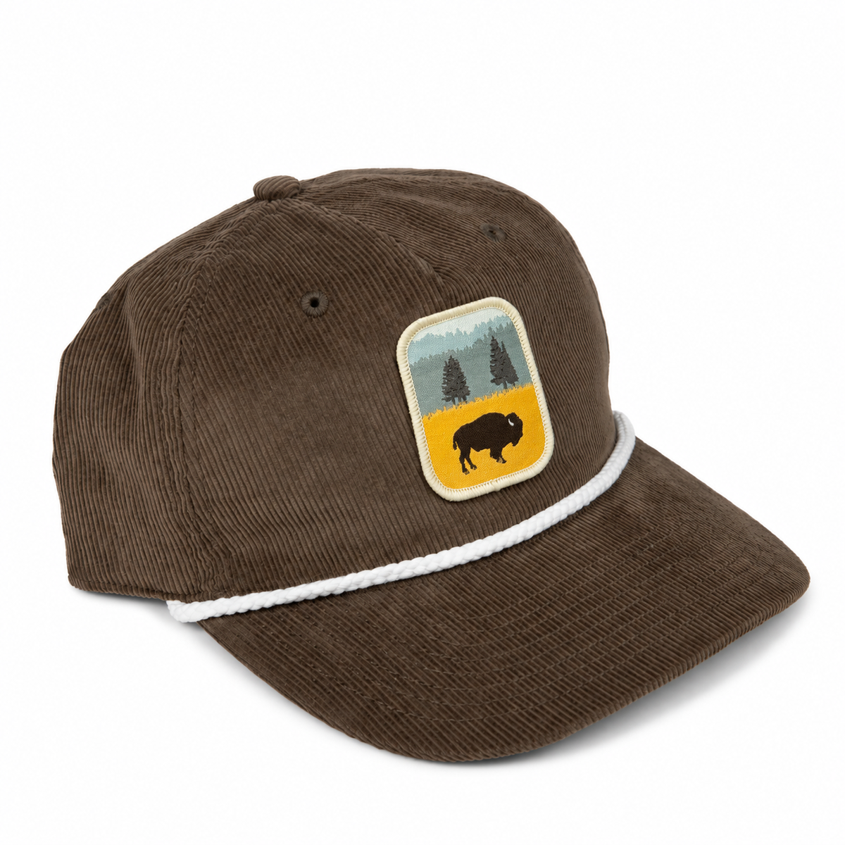 Lone Bison Classic Corduroy Rope Hat - Walnut/ White