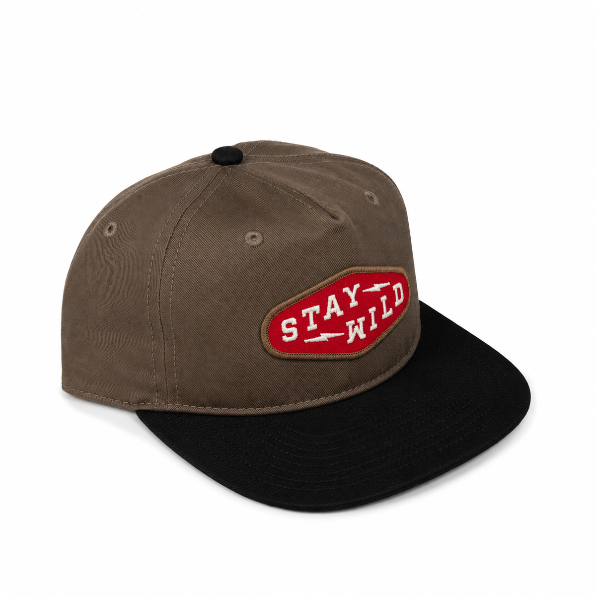 Stay Wild Diamond Classic Snapback Hat - Walnut/ Black