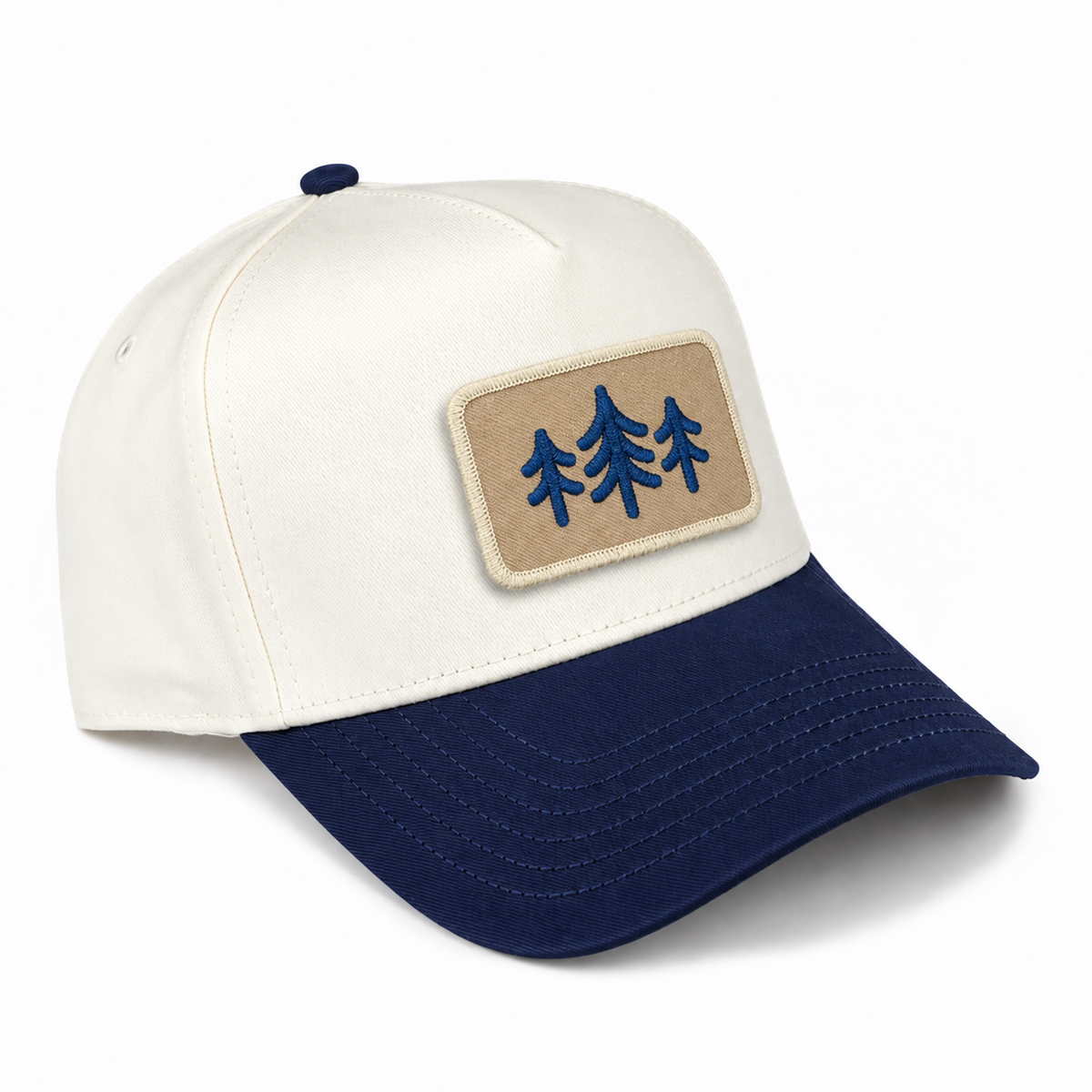 TriPine Patch High-Profile Hat - Natural/ Midnight
