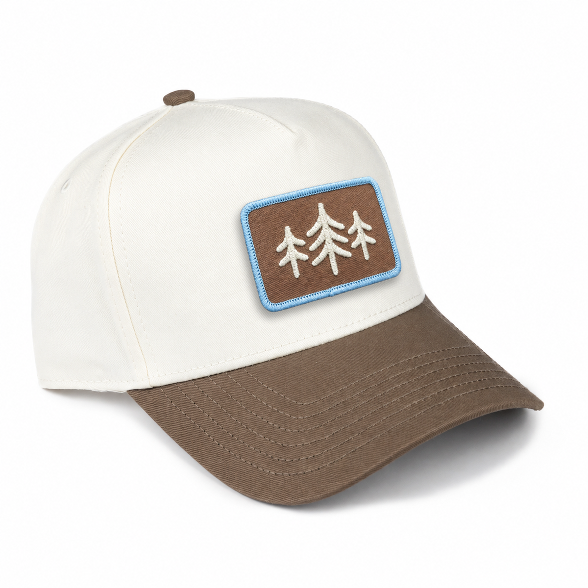 TriPine Patch High-Profile Hat - Natural/ Walnut