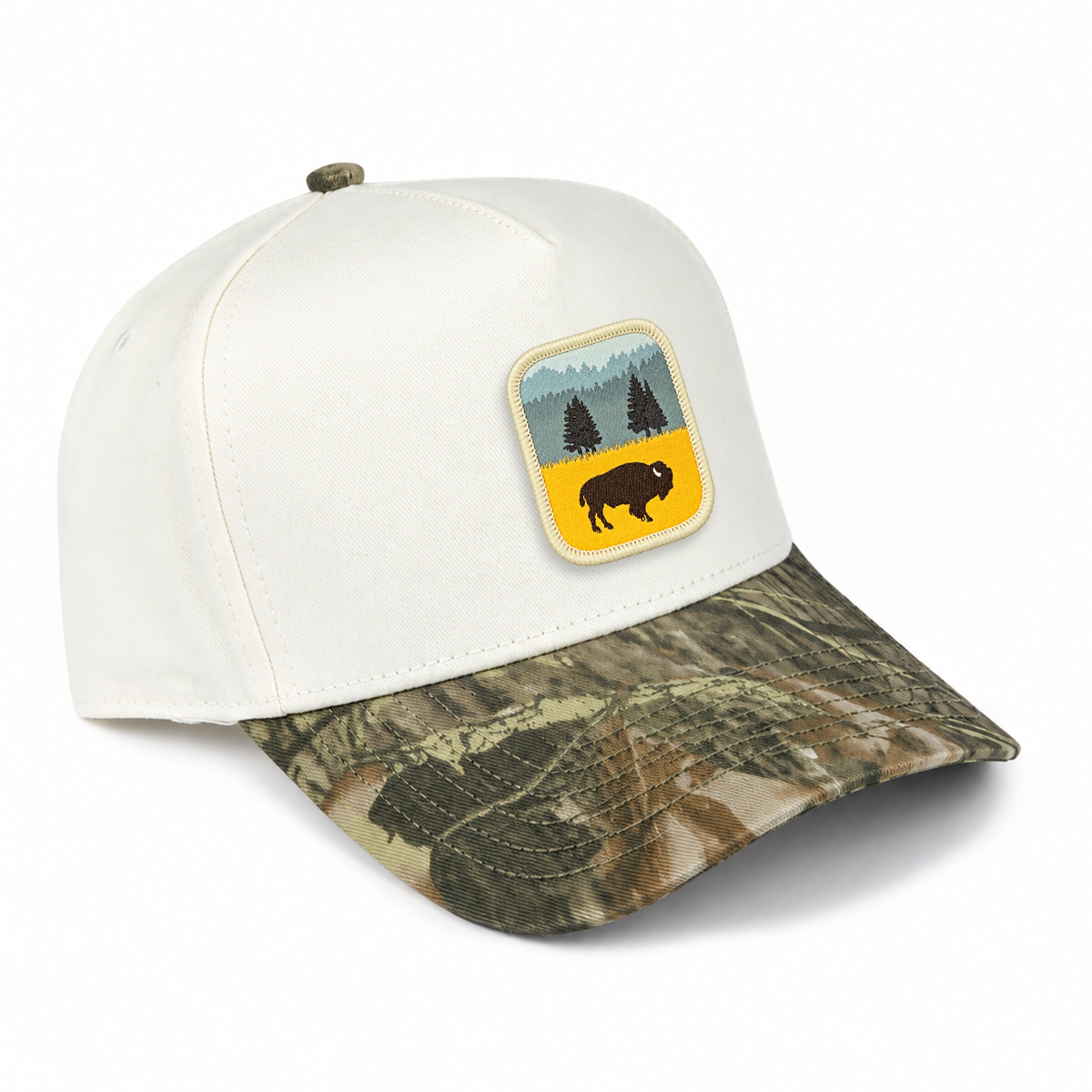 Lone Bison High-Profile Hat - Natural/ Tree Camo
