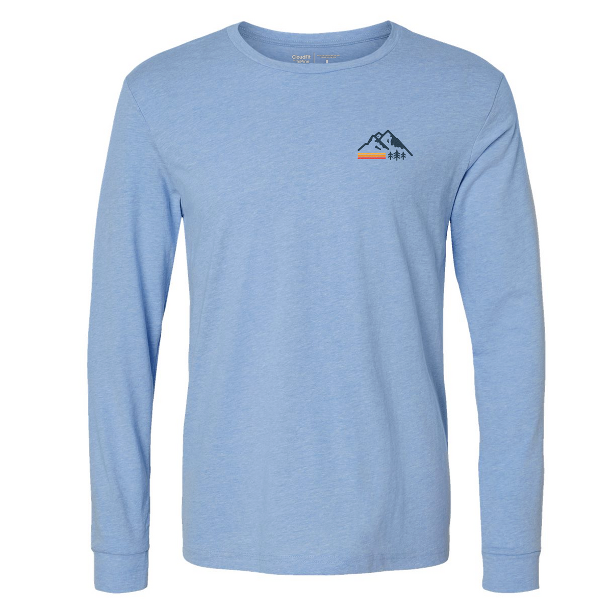 Retro Mountain CloudFit Long Sleeve - Heather Sky Blue