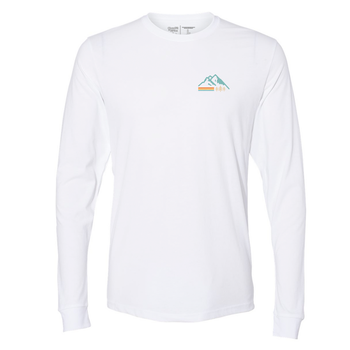 Retro Mountain CloudFit Long Sleeve - White
