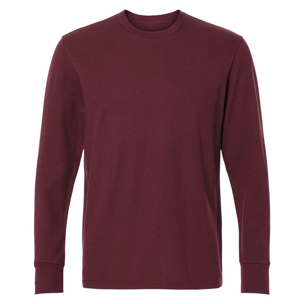 Essential Waffle-knit Thermal Long Sleeve - Maroon
