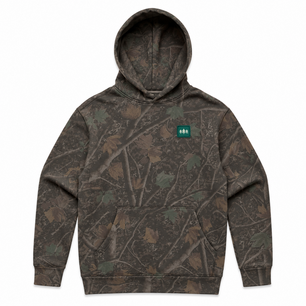 TriPine Camo Heavyweight Relaxed CloudFit Hoodie - Darkwood Camo