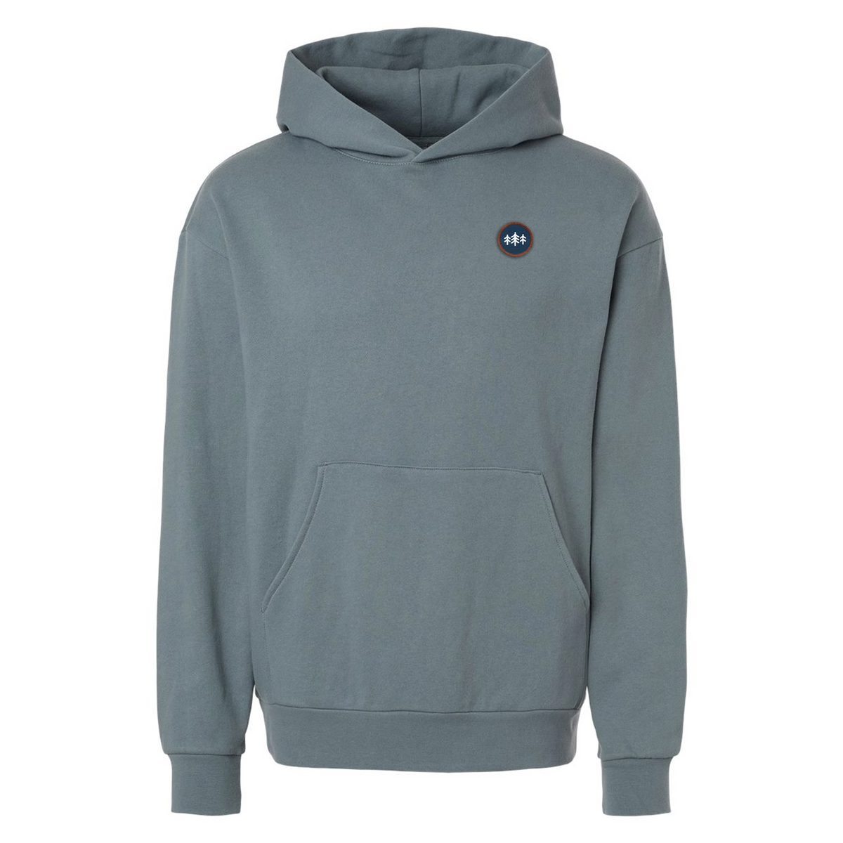 Coin Patch Midweight Relaxed CloudFit Hoodie - Smoky Blue