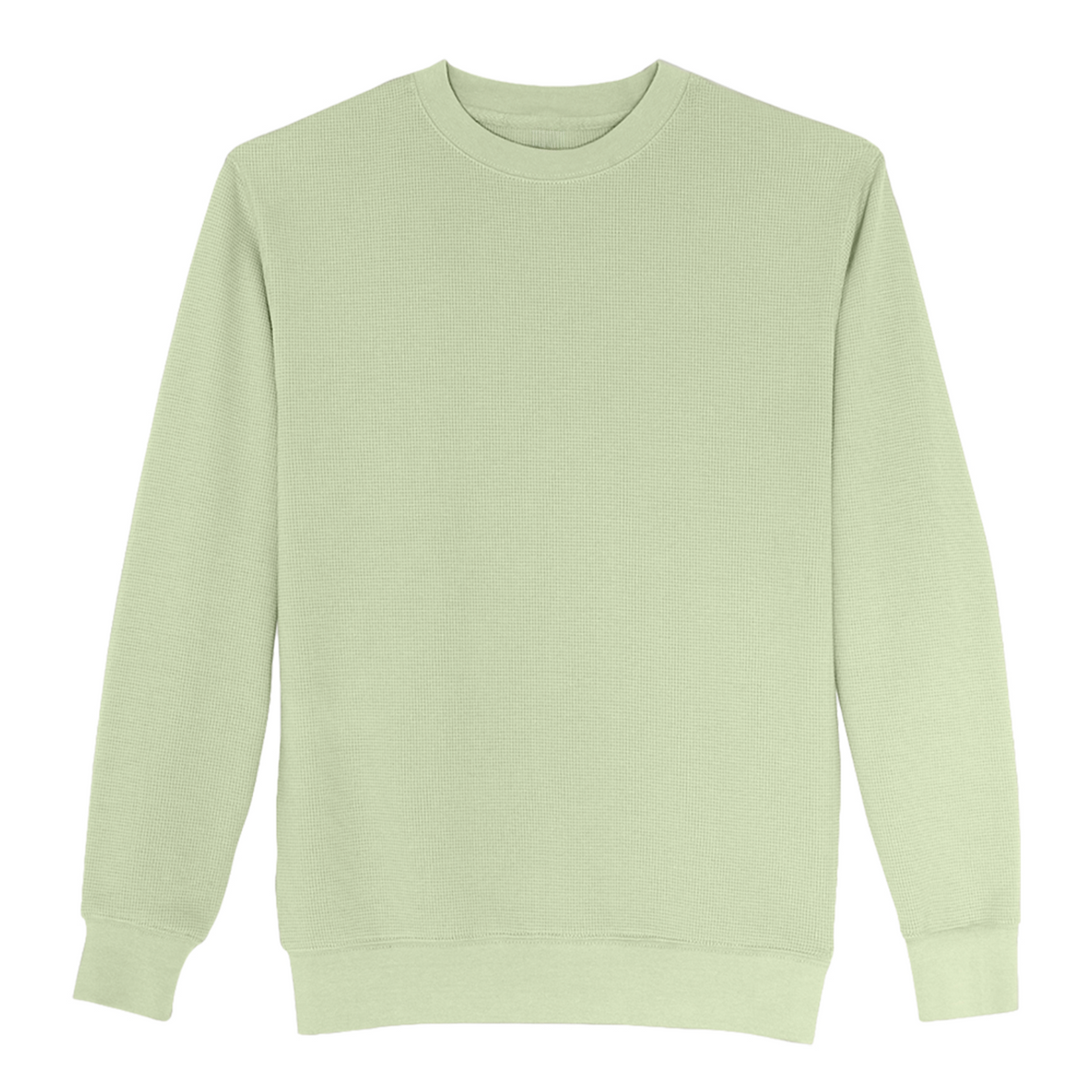 Essential Waffle-knit Thermal Crewneck Sweatshirt - Willow