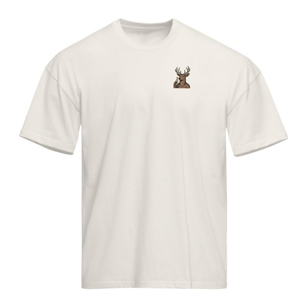 Cheersin' Deer Heavyweight Relaxed Tee - Bone