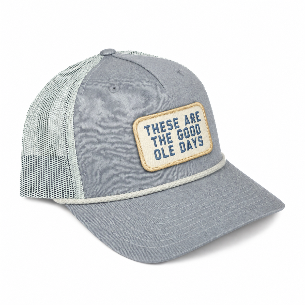 Good Ole Days Rope Trucker Hat - Heather Gray/ Quarry