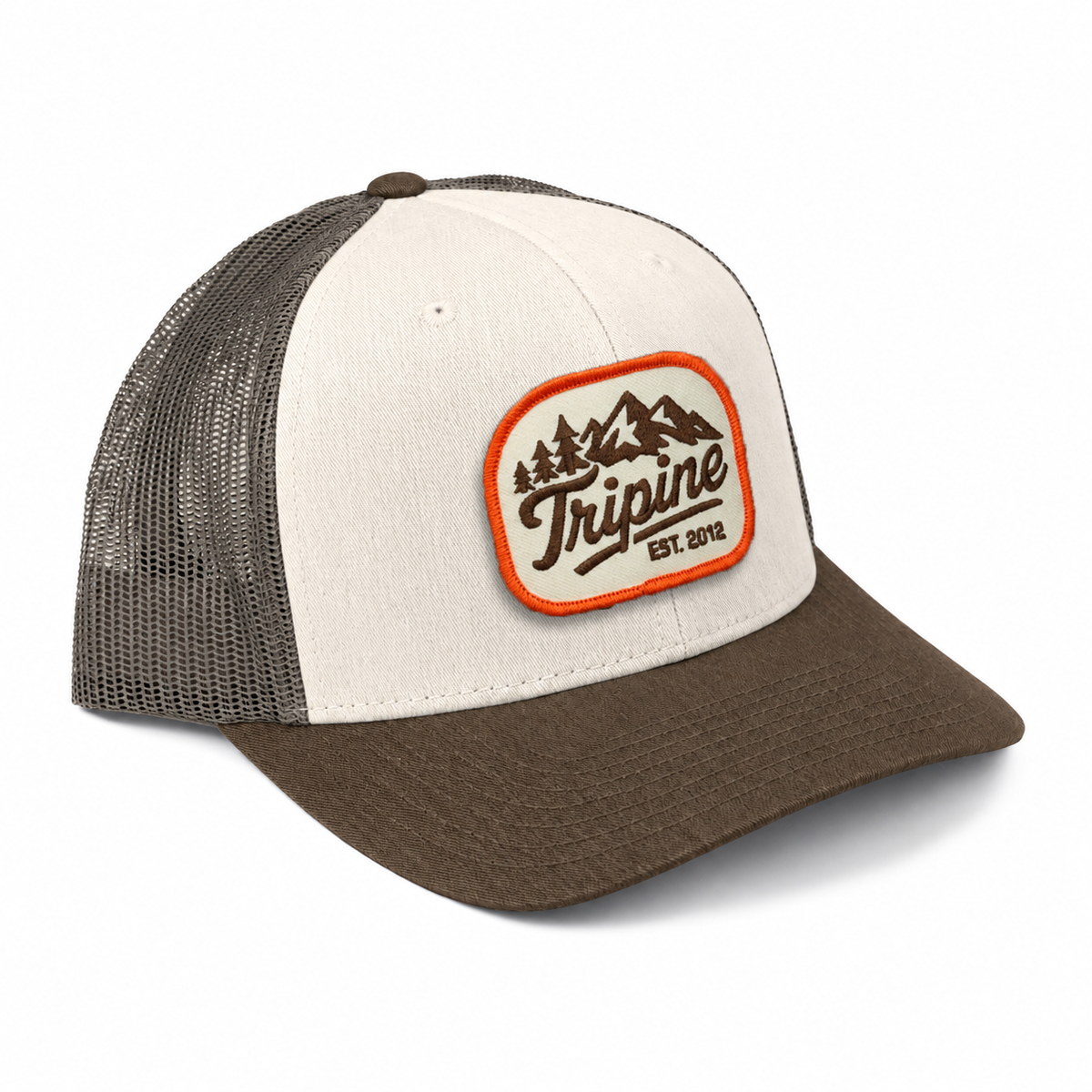 Script Trucker Hat - Cream/ Gray Brown/ Brown