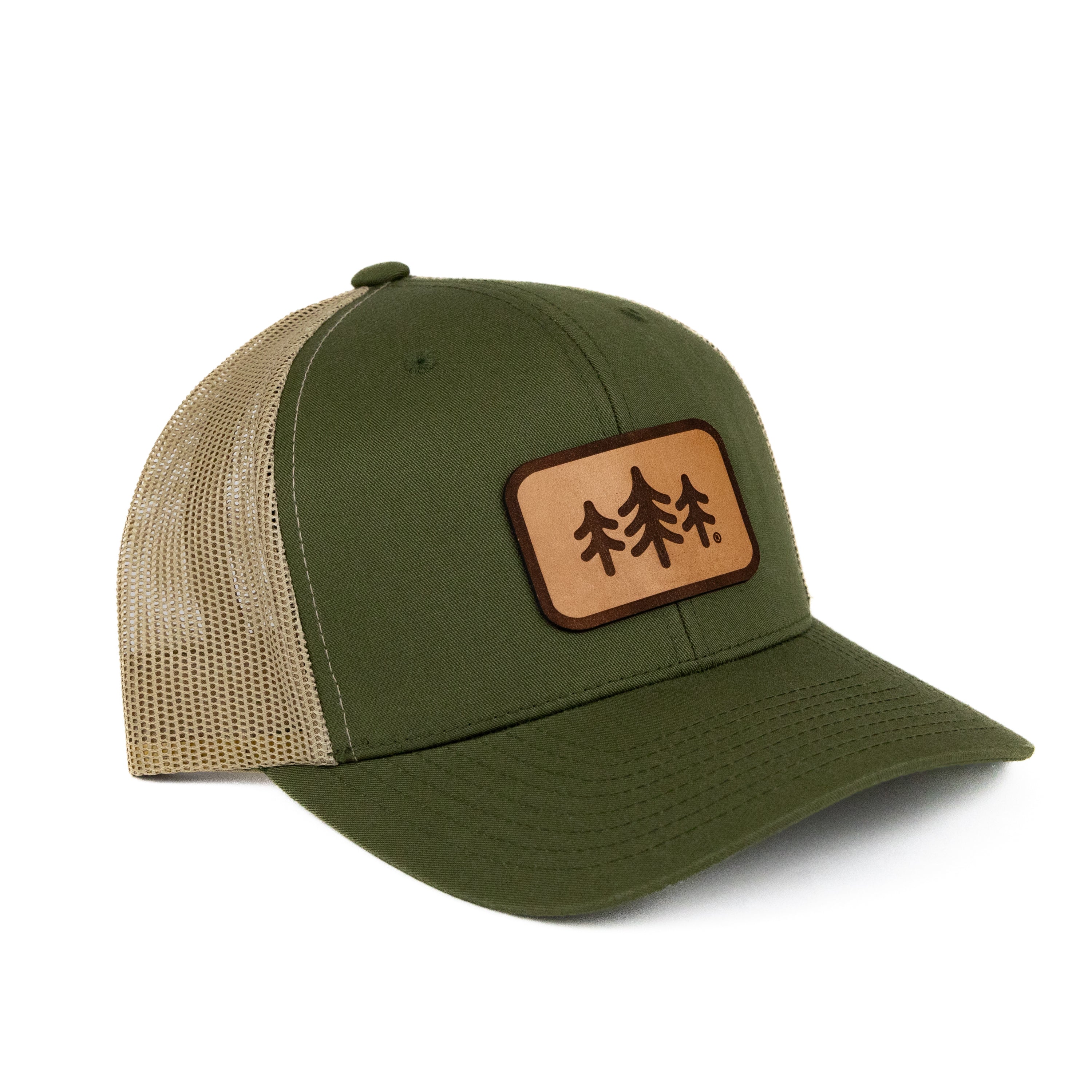 TriPine Leather Patch Trucker Hat