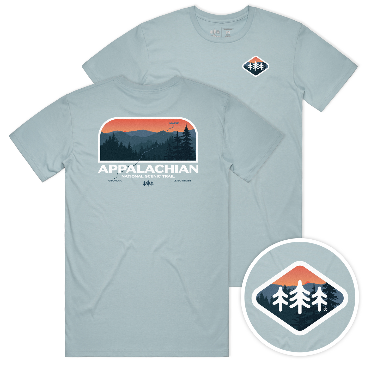 Appalachian Trail Staple Cotton Tee - TriPine