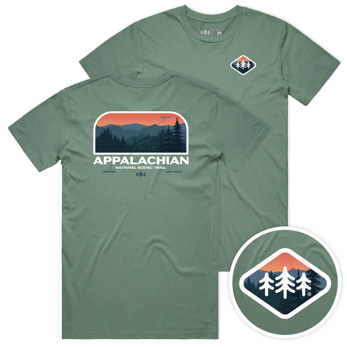 Appalachian Trail Staple Cotton Tee - TriPine