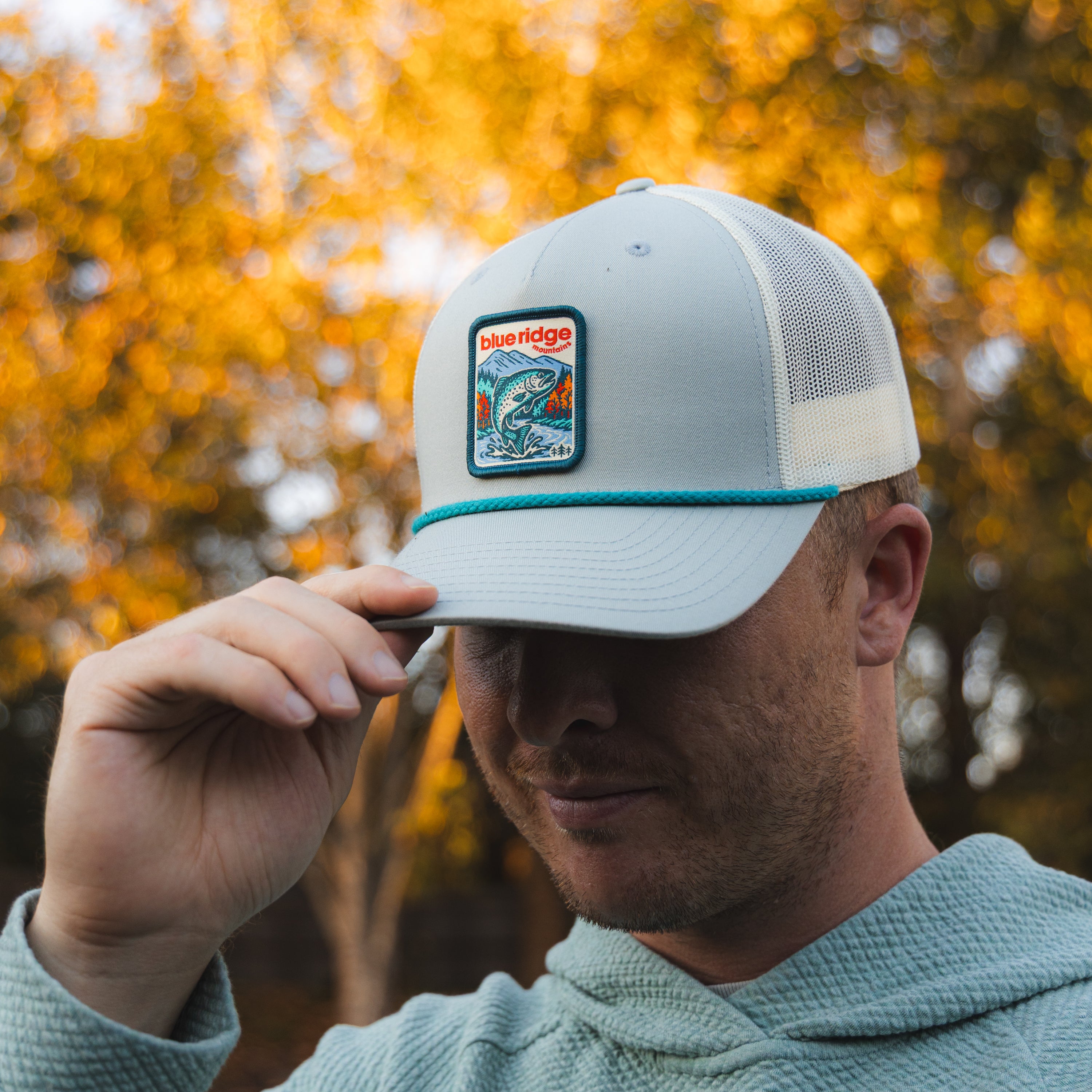 Blue Ridge Mountains Rope Trucker Hat
