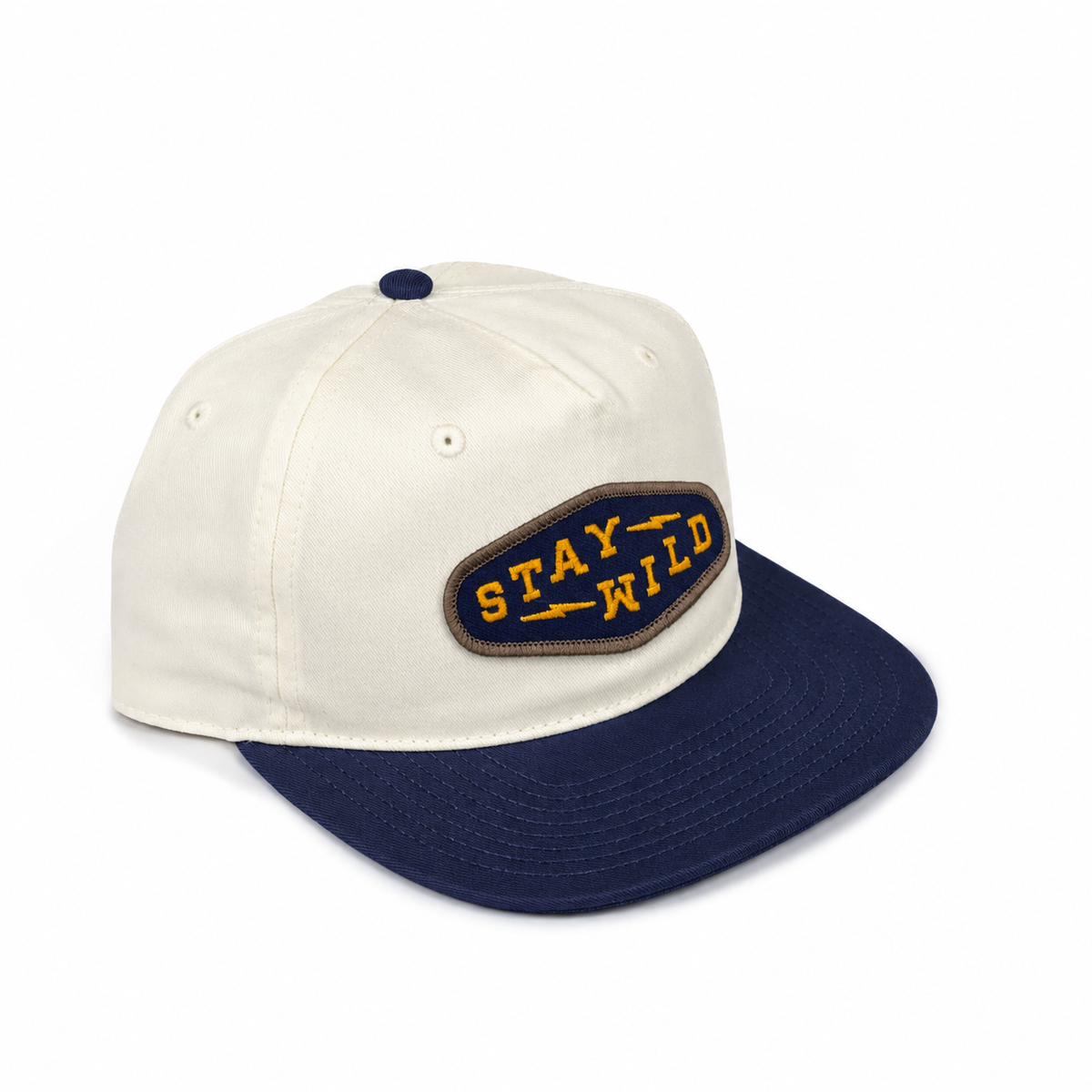 Stay Wild Diamond Classic Snapback Hat - Natural/ Midnight