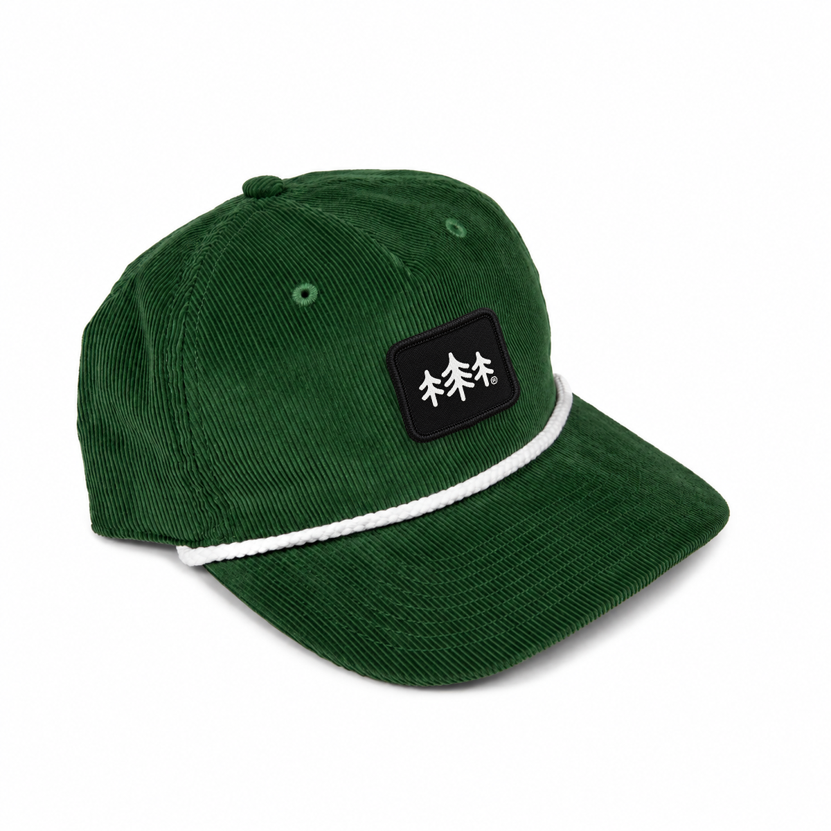 TriPine Classic Corduroy Rope Hat - Forest/ White