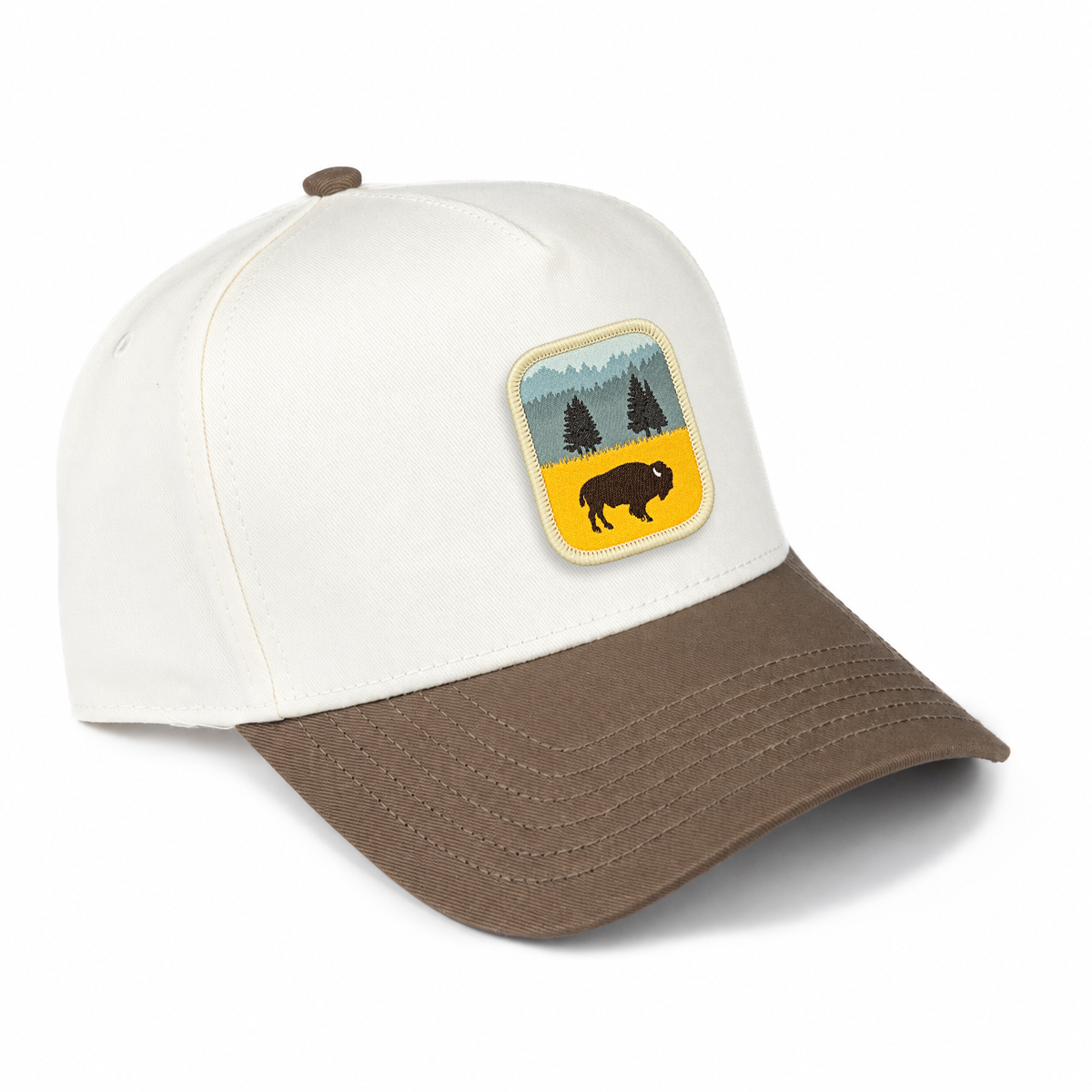 Lone Bison High-Profile Hat - Natural/ Walnut