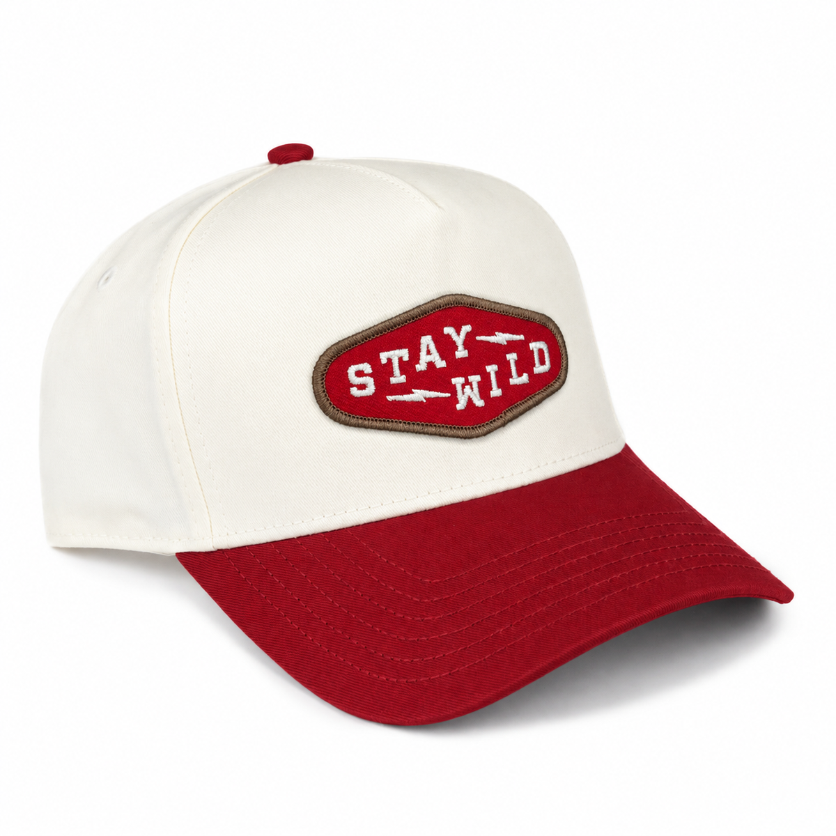 Stay Wild Diamond High-Profile Hat - Natural/ Cardinal