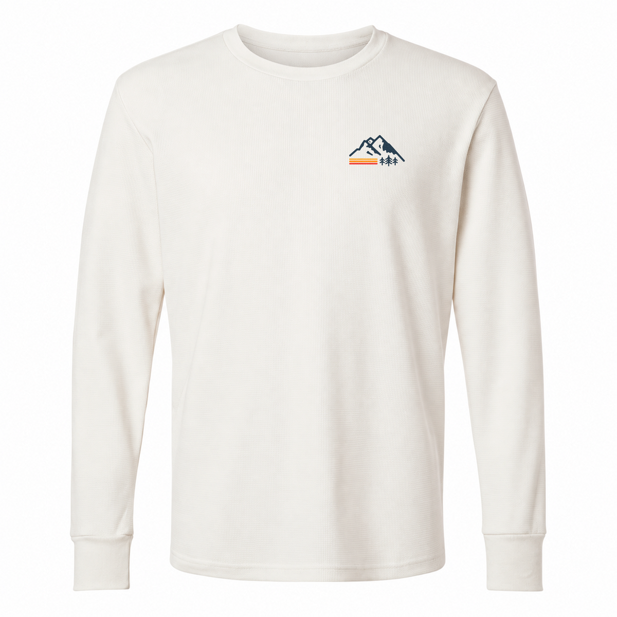 Retro Mountain Waffle-knit Thermal Long Sleeve - Bone