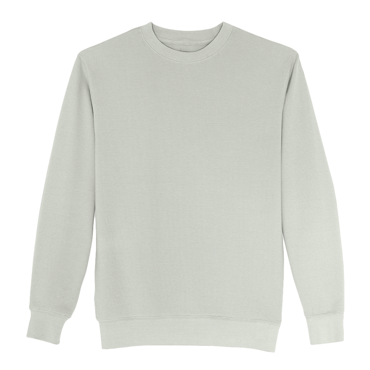 Essential Waffle-knit Thermal Crewneck Sweatshirt - Harbor Gray