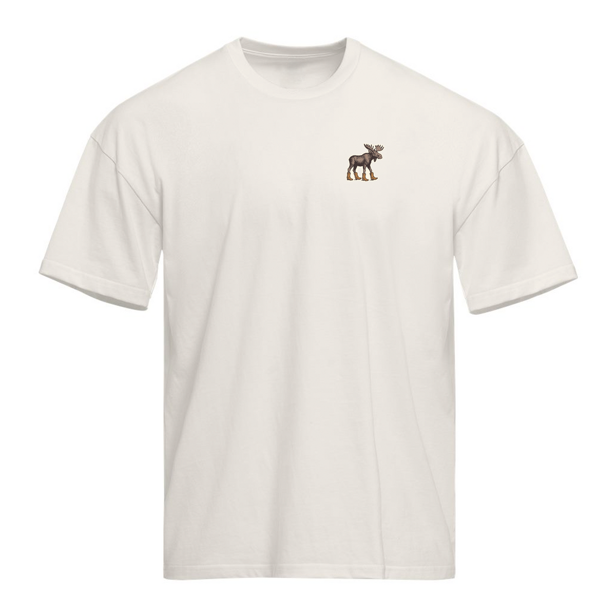 Moose Boot Goofin' Heavyweight Relaxed Tee - Bone
