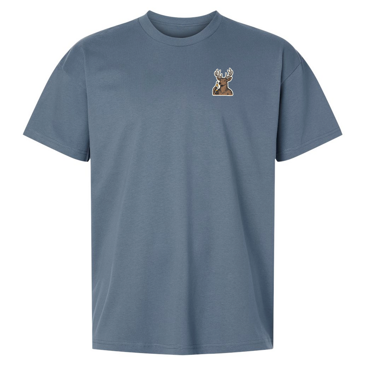 Cheersin' Deer Heavyweight Relaxed Tee - Storm Blue