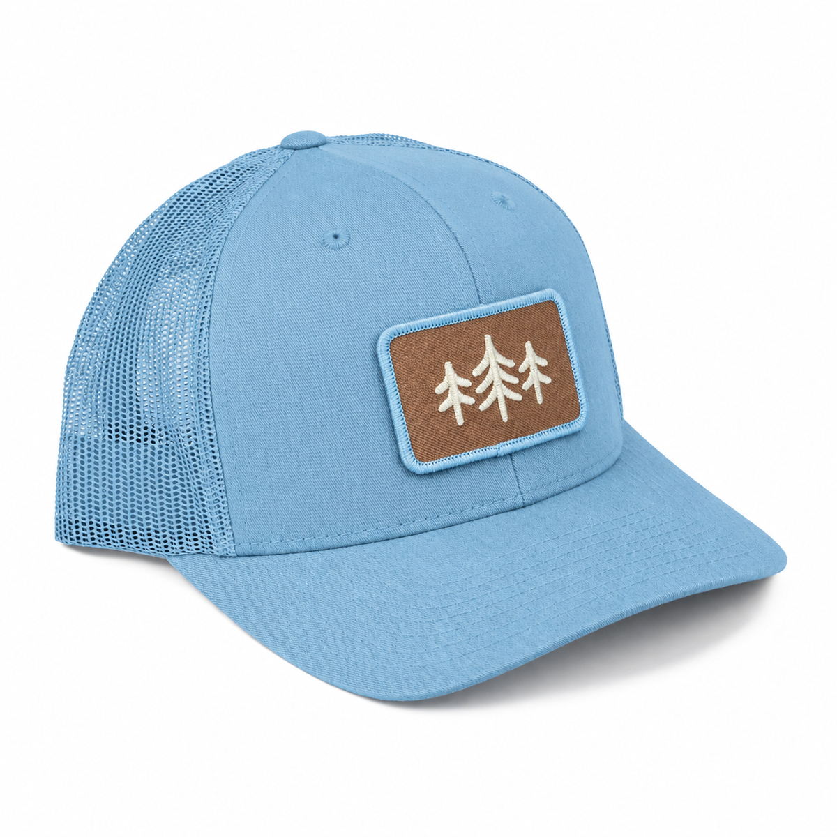 TriPine Patch Trucker Hat - Powder Blue/ Powder Blue