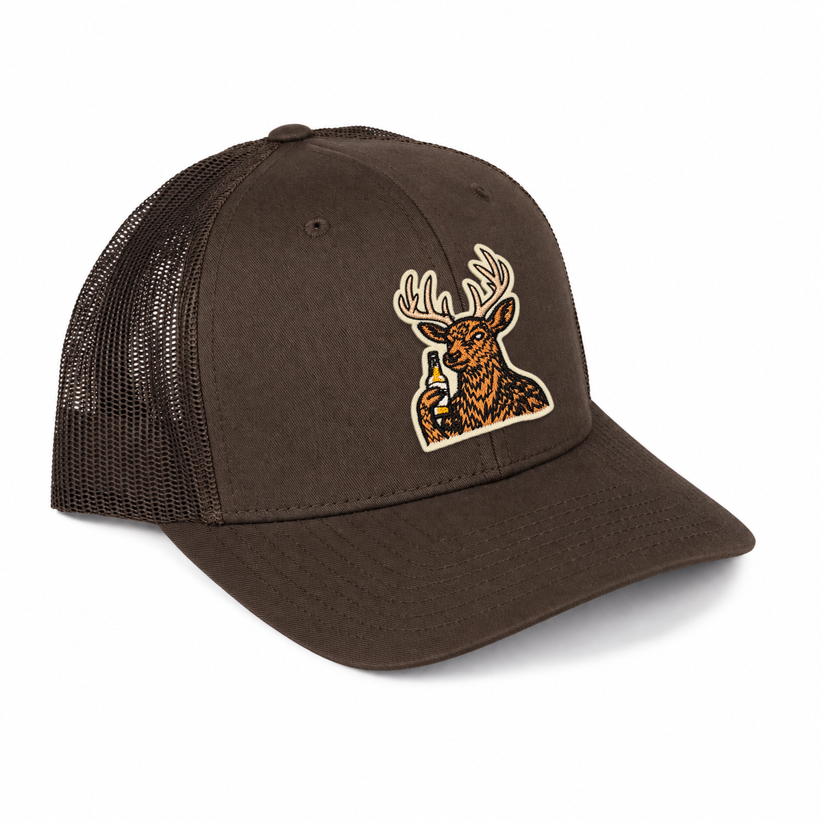 Cheersin' Deer Trucker Hat - Coffee