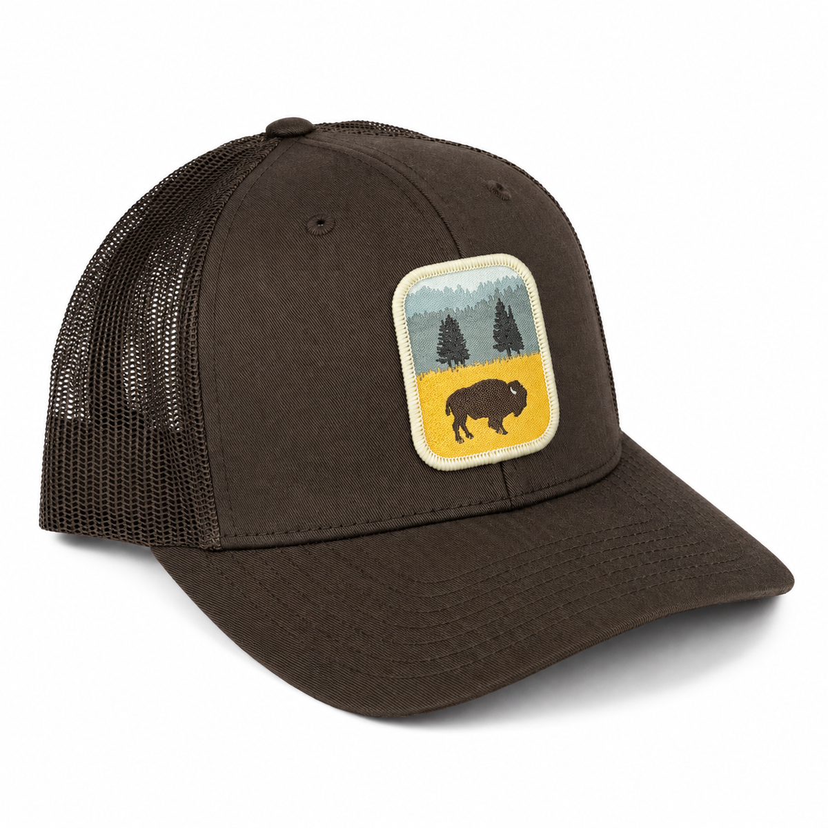 Lone Bison Trucker Hat - Coffee