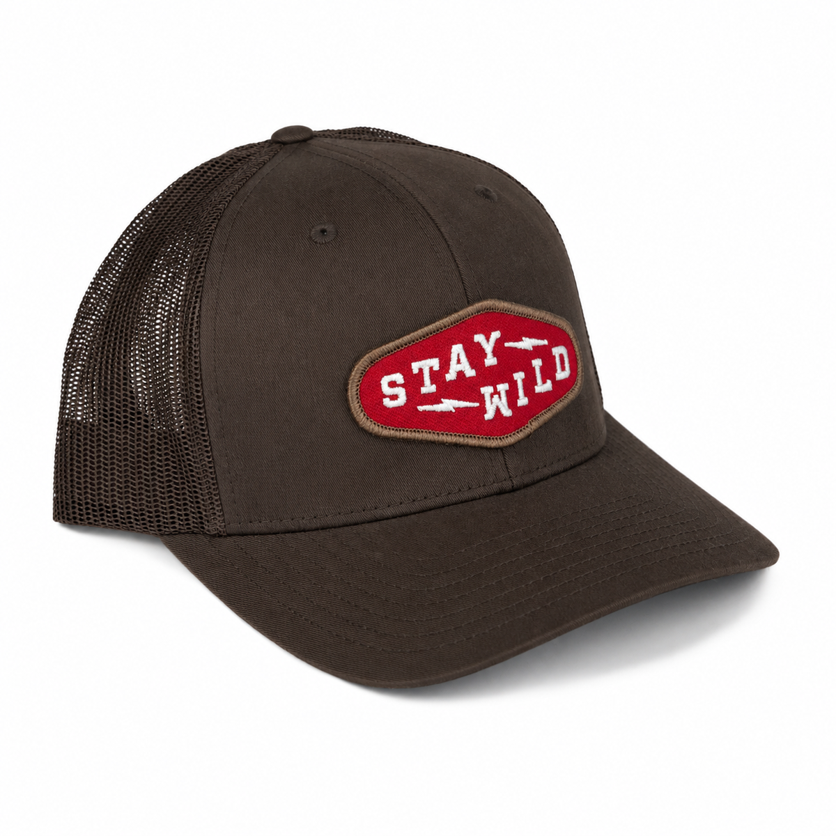 Stay Wild Diamond Trucker Hat - Coffee
