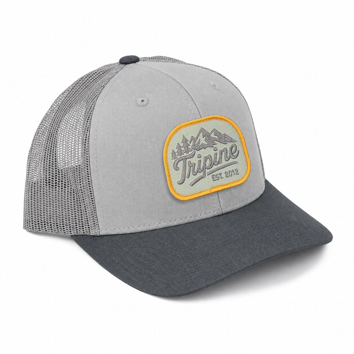 Script Trucker Hat - Light Gray/ Gunmetal