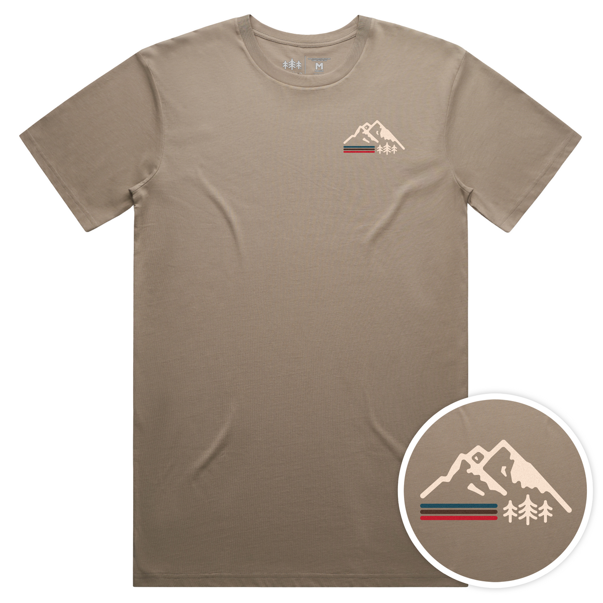 Retro Mountain Staple Cotton Tee - TriPine