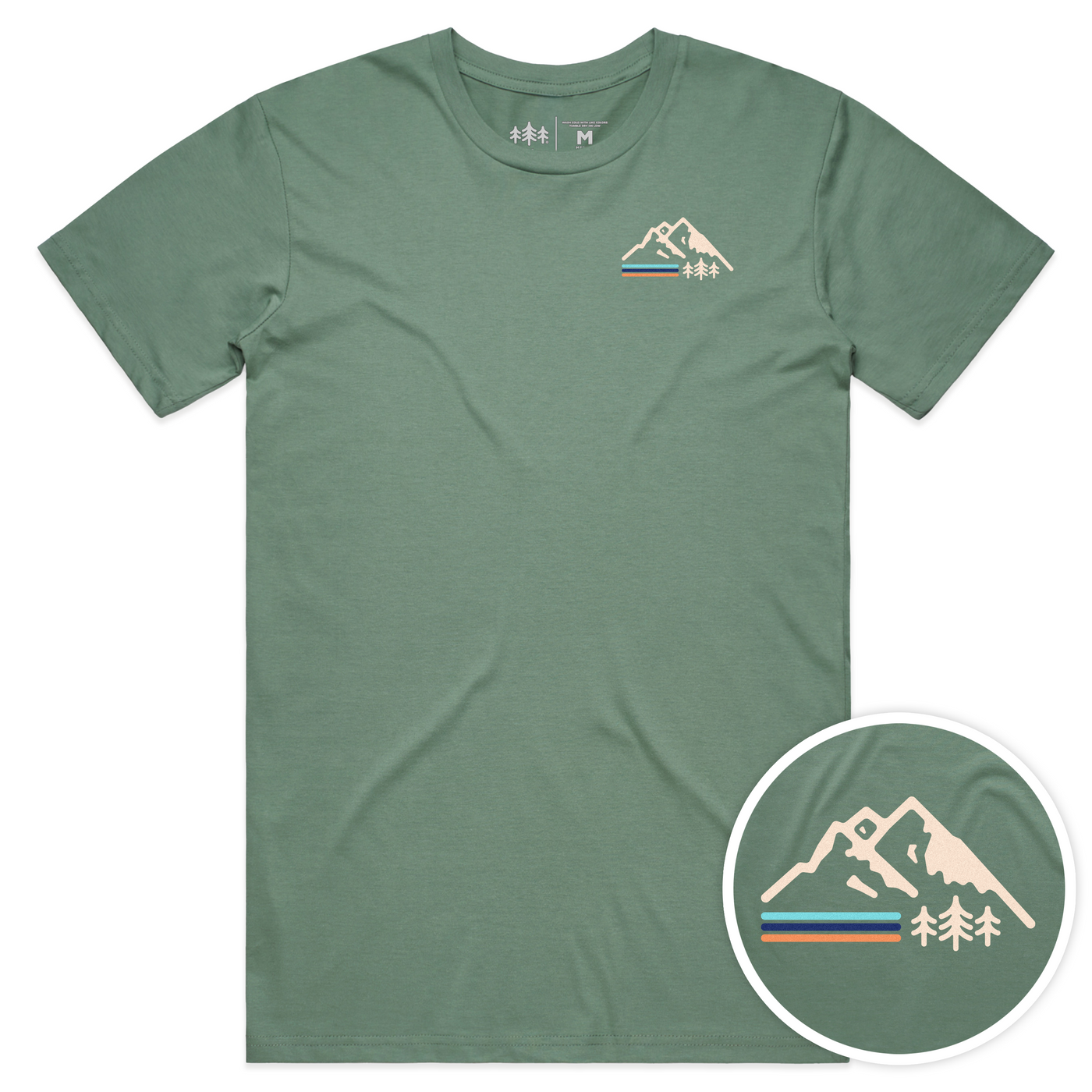 Retro Mountain Staple Cotton Tee - TriPine