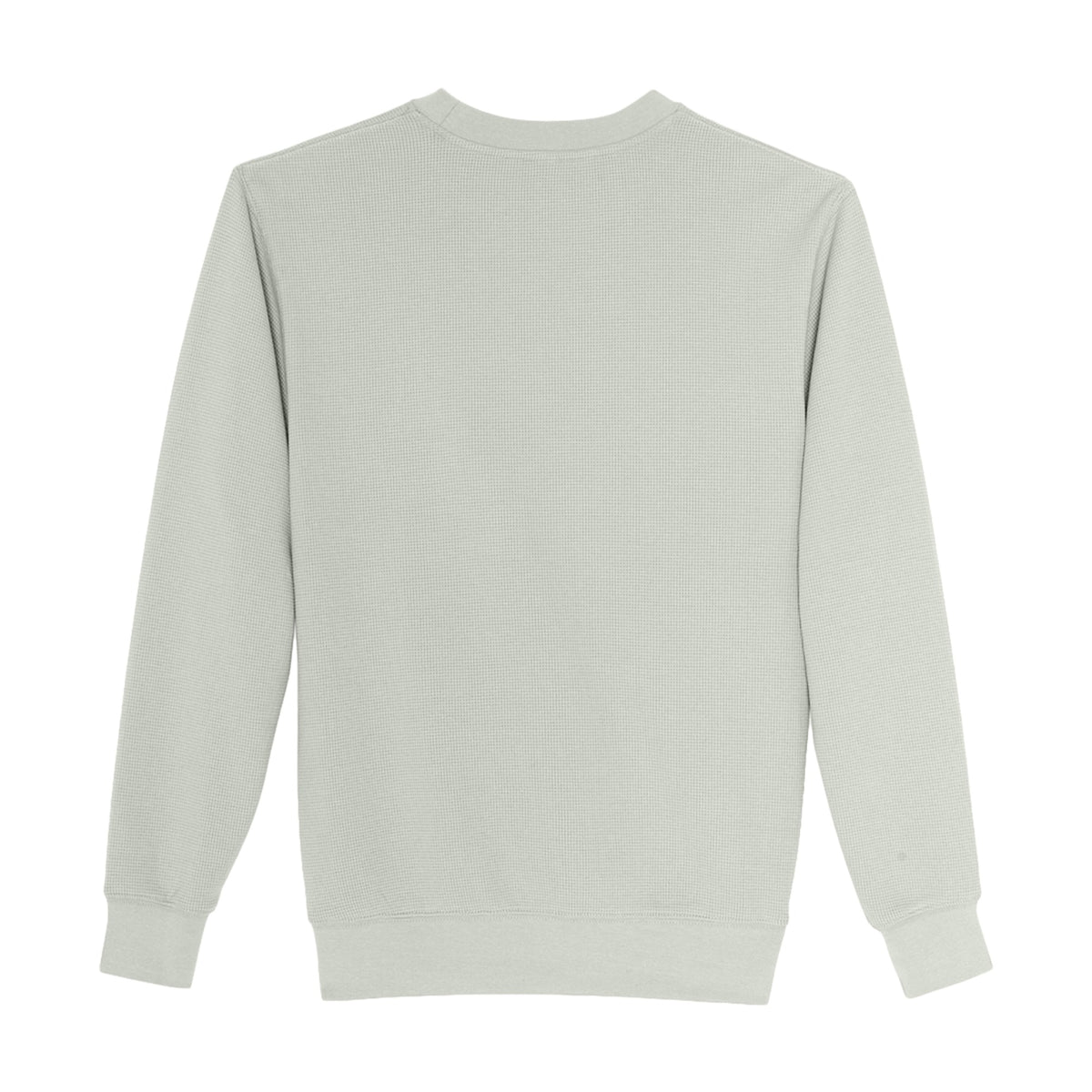 Coin Patch Waffle-knit Thermal Crewneck Sweatshirt