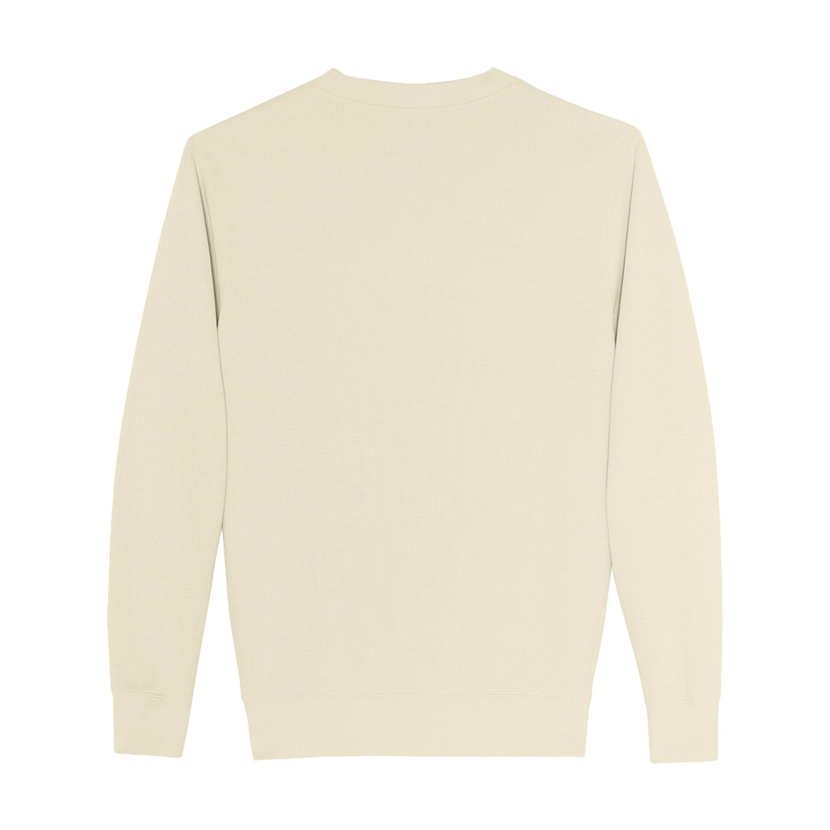 Coin Patch Waffle-knit Thermal Crewneck Sweatshirt