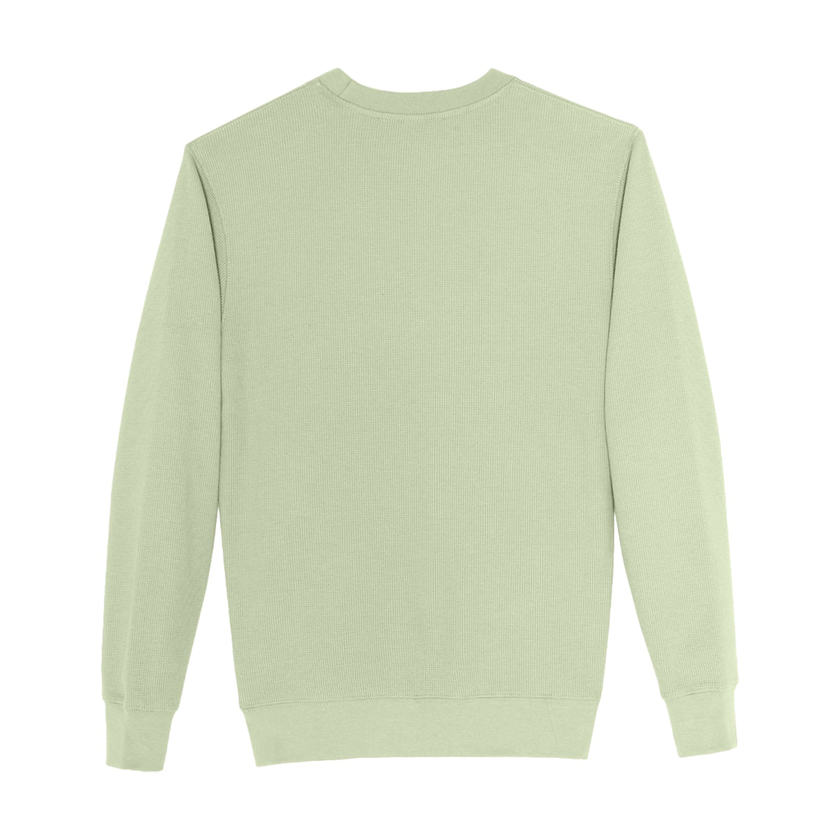 Coin Patch Waffle-knit Thermal Crewneck Sweatshirt