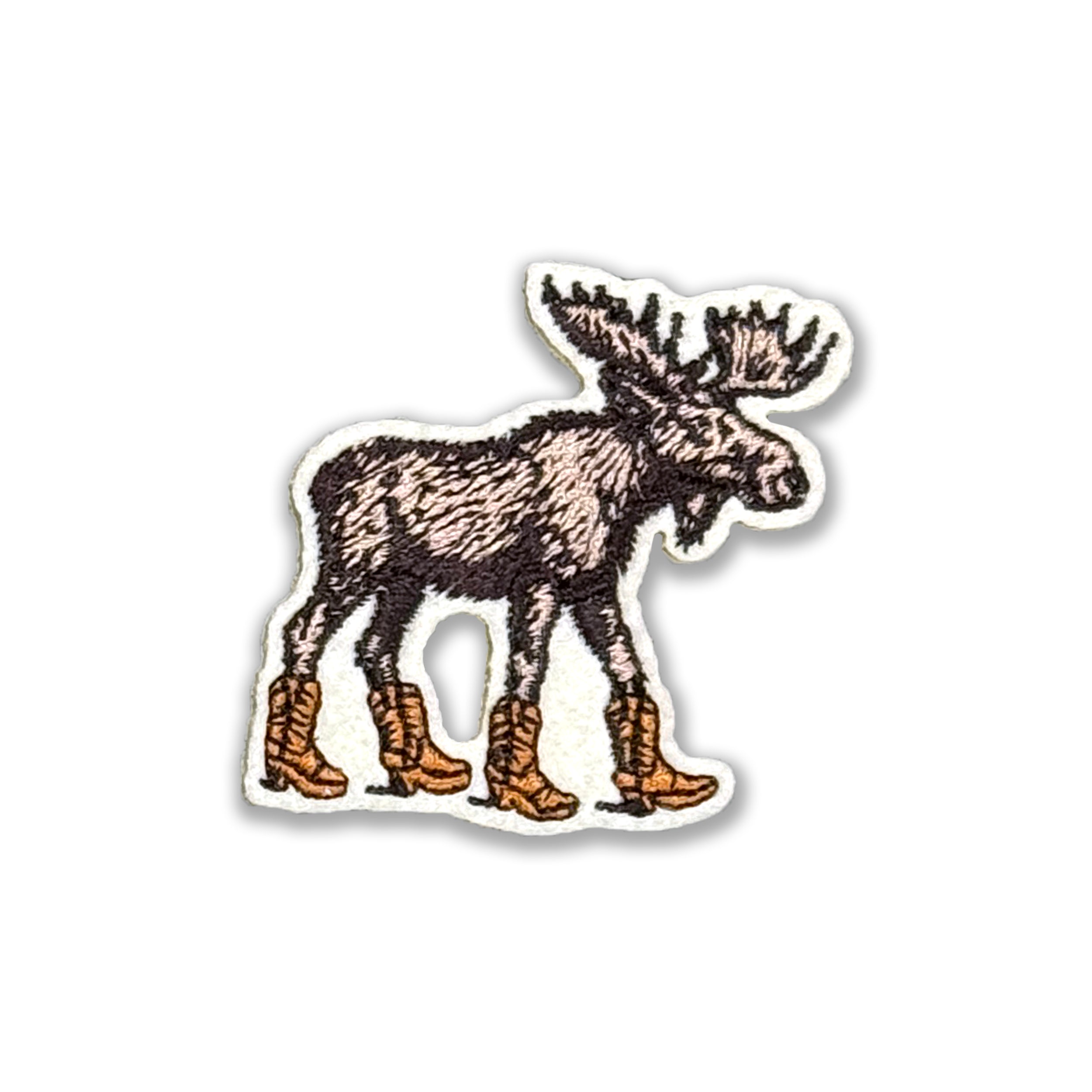 Moose Boot Goofin' Iron-on Embroidered Patch