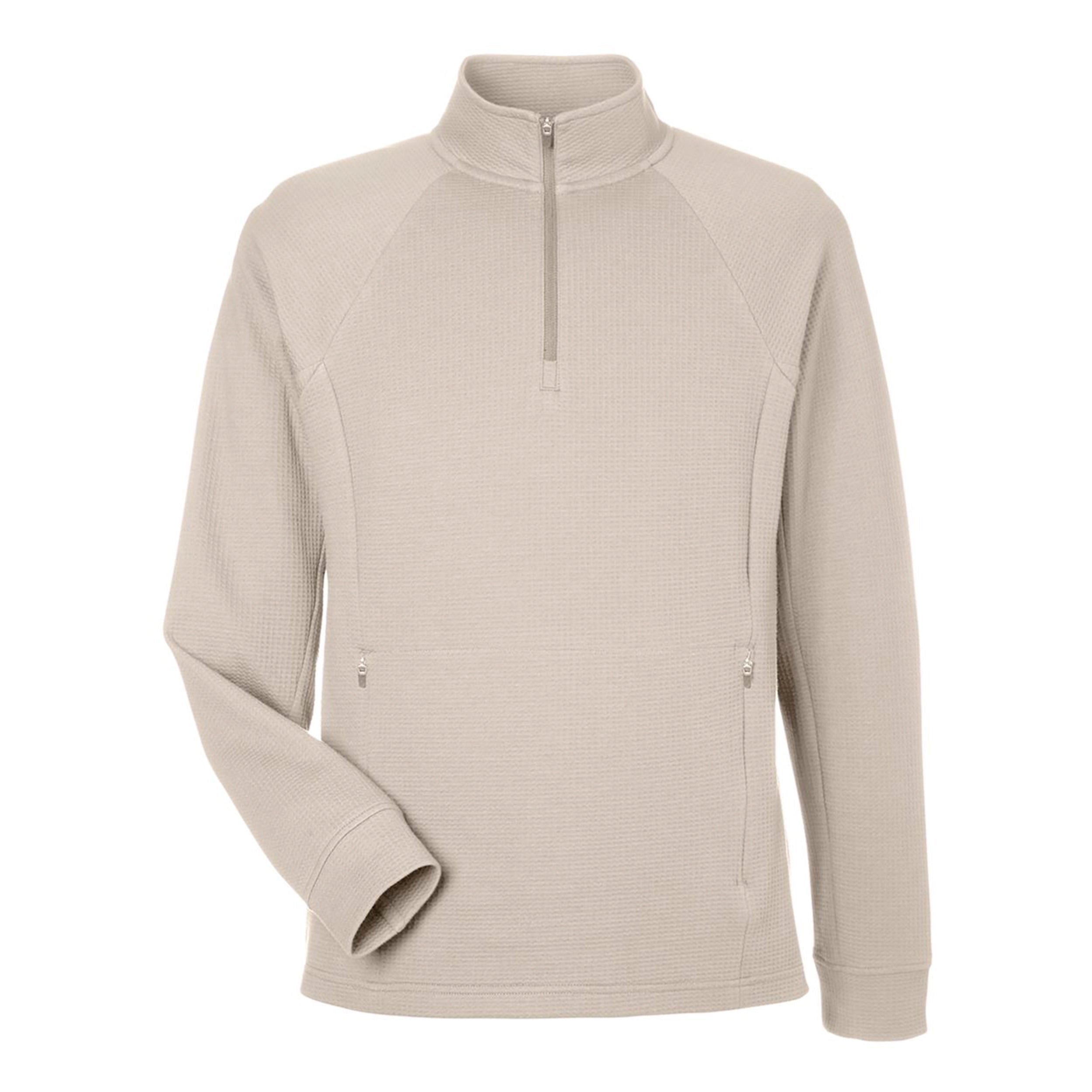 Premium Waffle-Knit Quarter-Zip Pullover