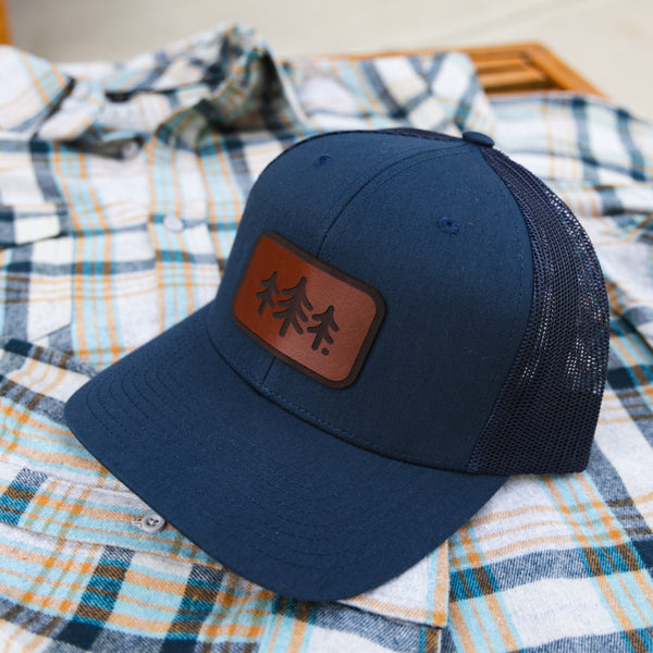 TriPine Leather Patch Trucker Hat