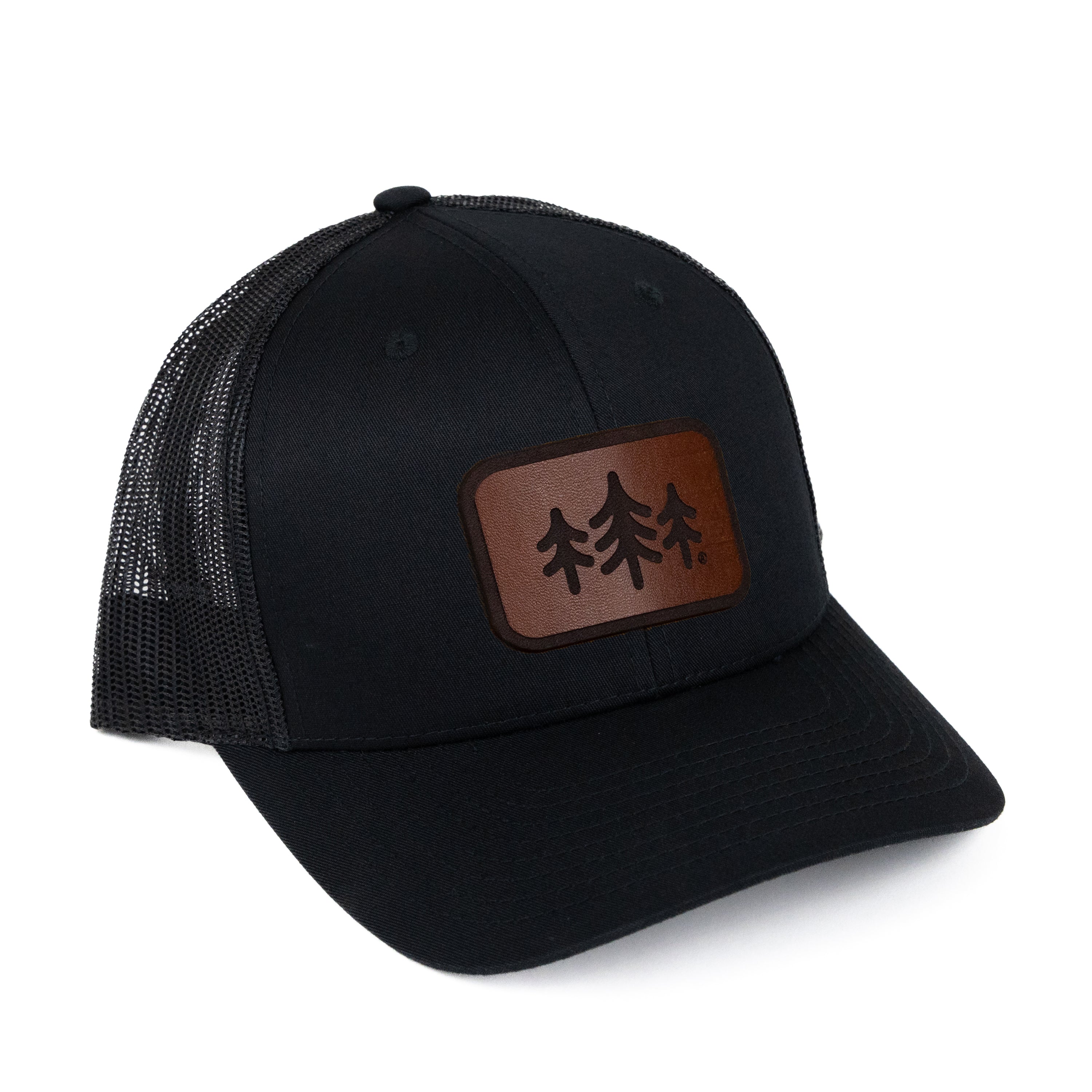 TriPine Leather Patch Trucker Hat