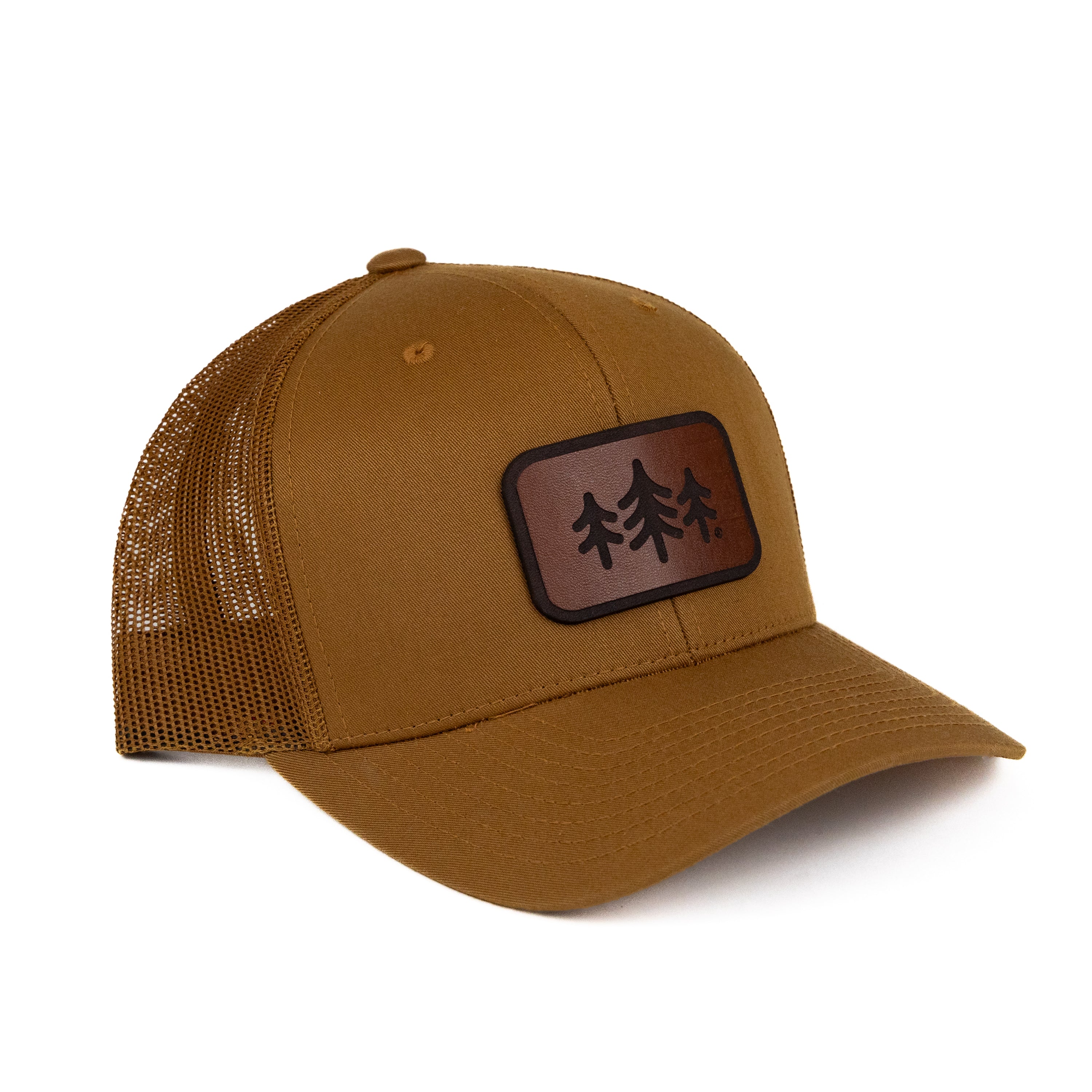 TriPine Leather Patch Trucker Hat