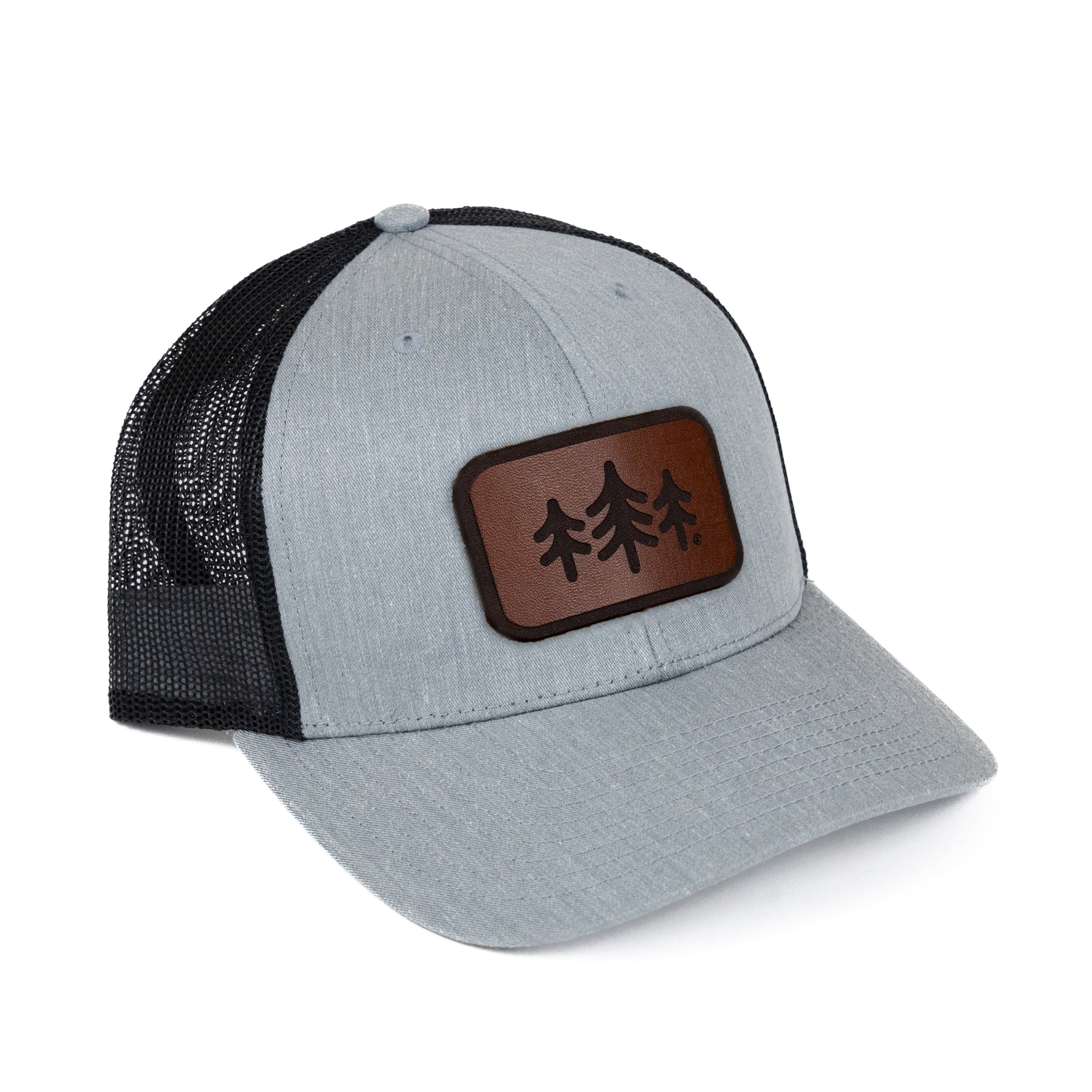 TriPine Leather Patch Trucker Hat