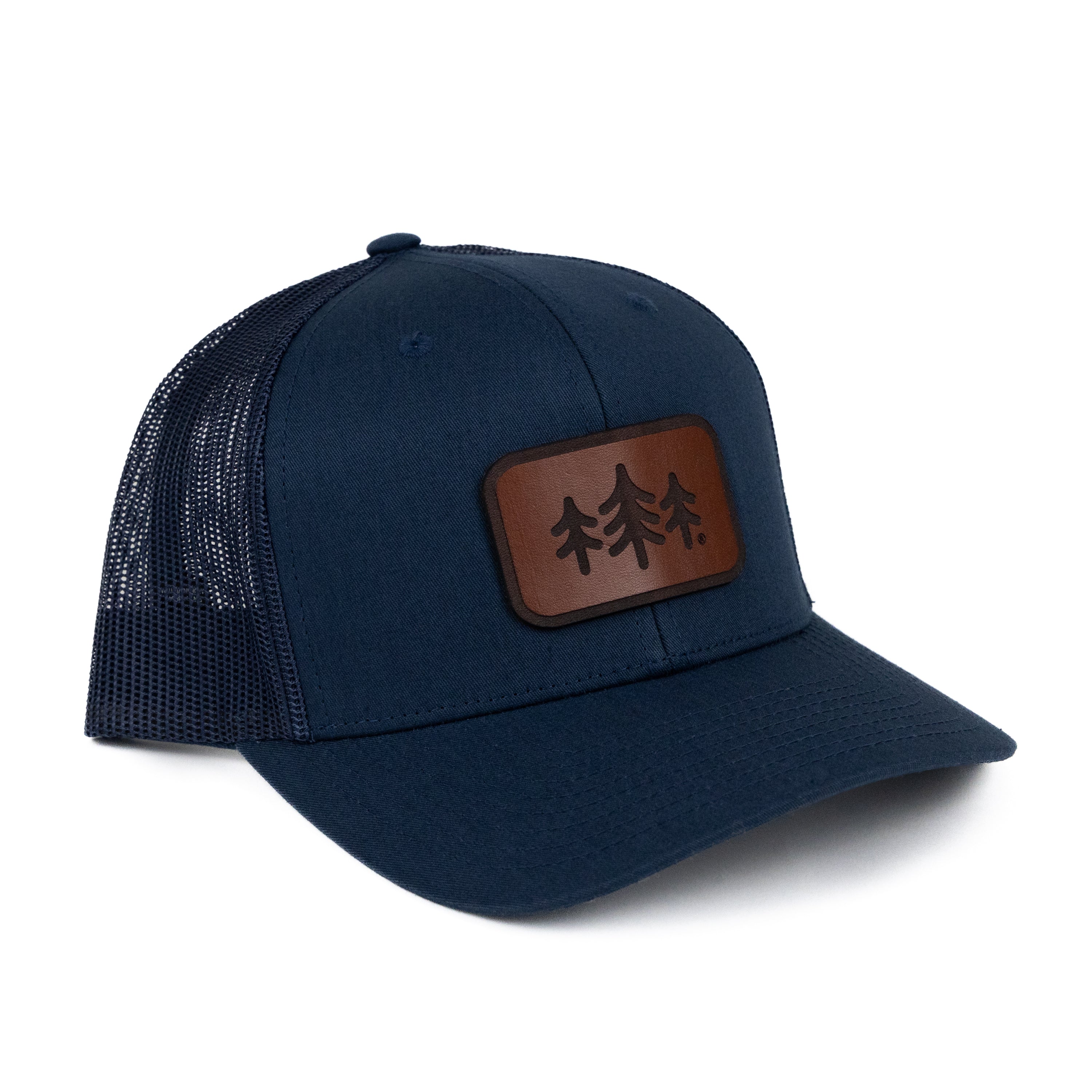 TriPine Leather Patch Trucker Hat